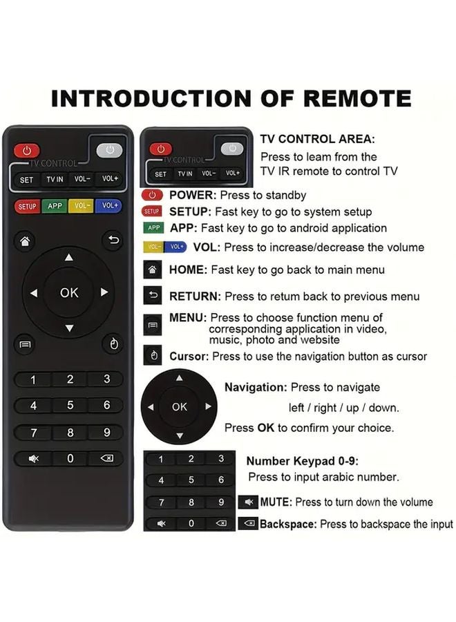 Black Replacement Remote Control for MXQ TV Box H96 V88 Z28 T95X T95Z X96 - Image 3
